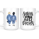 Cowboy Girls Mug - Best Friends Girls in Jeans Personalised Bestie Mug